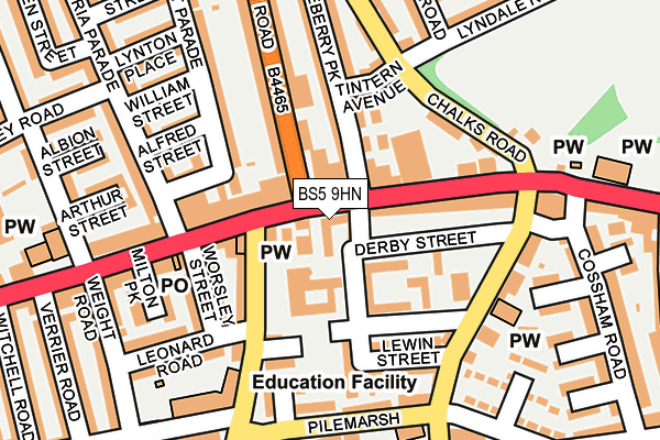 BS5 9HN map - OS OpenMap – Local (Ordnance Survey)