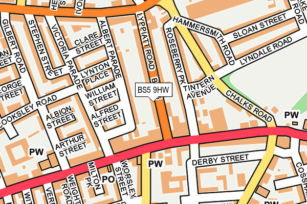 BS5 9HW map - OS OpenMap – Local (Ordnance Survey)