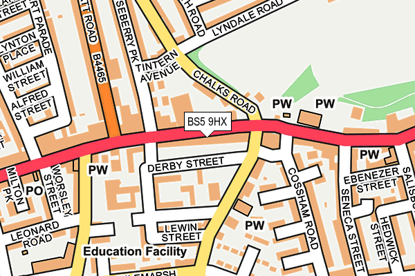 BS5 9HX map - OS OpenMap – Local (Ordnance Survey)