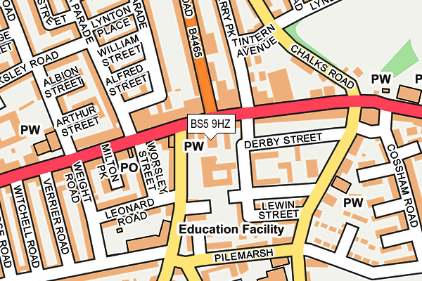 BS5 9HZ map - OS OpenMap – Local (Ordnance Survey)