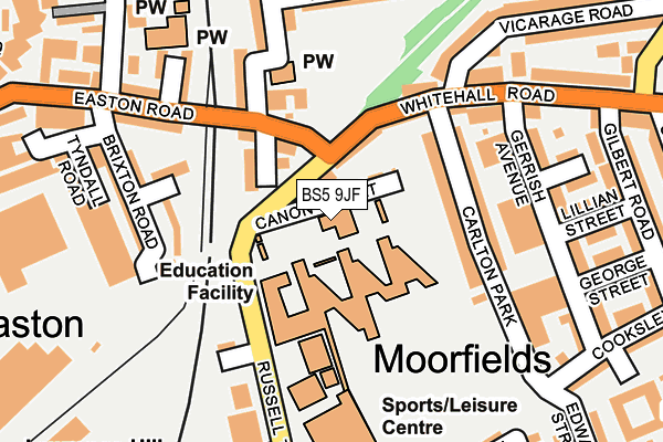 BS5 9JF map - OS OpenMap – Local (Ordnance Survey)