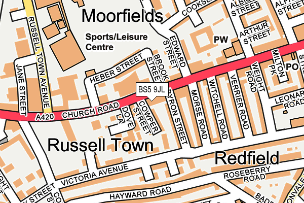 BS5 9JL map - OS OpenMap – Local (Ordnance Survey)