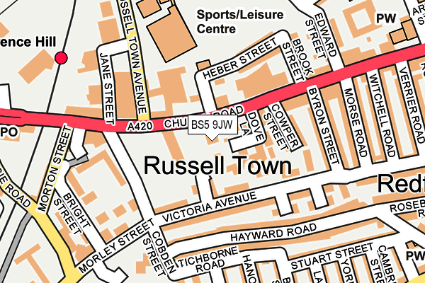 BS5 9JW map - OS OpenMap – Local (Ordnance Survey)