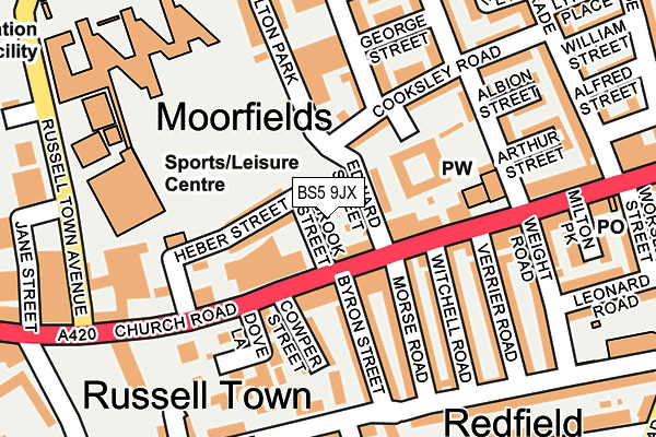 BS5 9JX map - OS OpenMap – Local (Ordnance Survey)