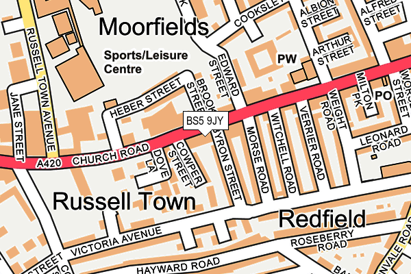 BS5 9JY map - OS OpenMap – Local (Ordnance Survey)