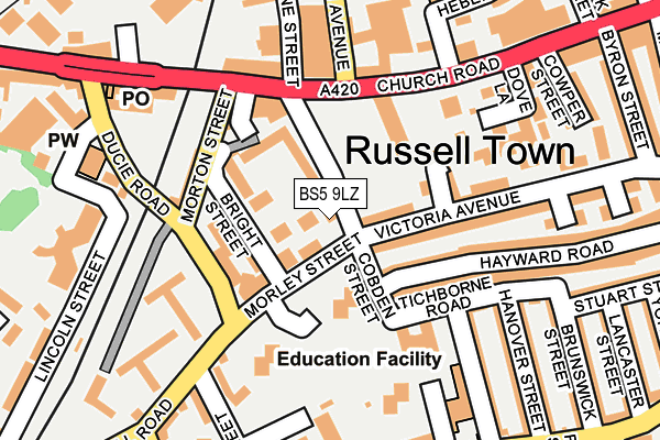 BS5 9LZ map - OS OpenMap – Local (Ordnance Survey)