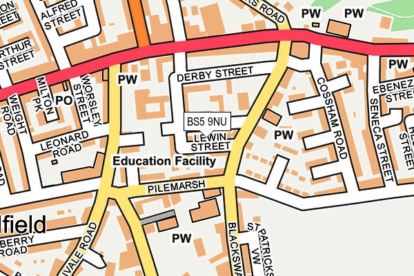 BS5 9NU map - OS OpenMap – Local (Ordnance Survey)