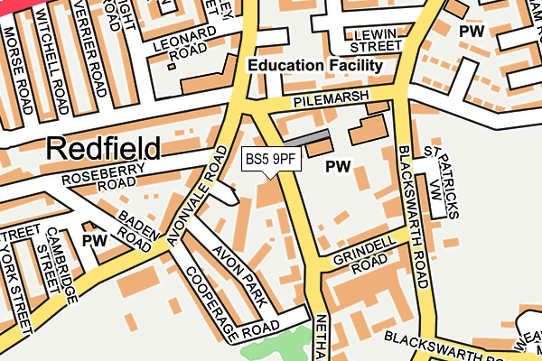 BS5 9PF map - OS OpenMap – Local (Ordnance Survey)