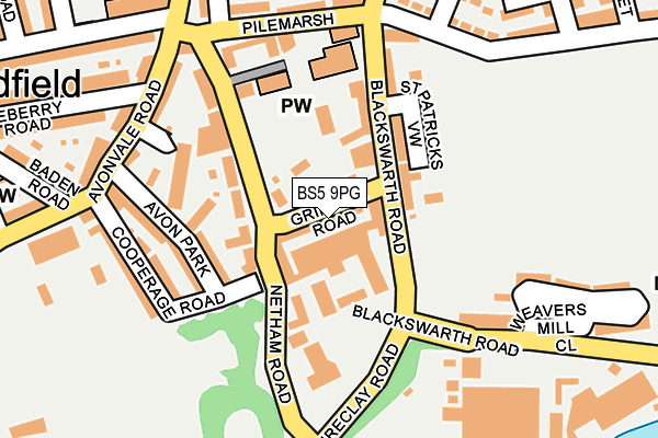 BS5 9PG map - OS OpenMap – Local (Ordnance Survey)