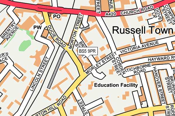 BS5 9PR map - OS OpenMap – Local (Ordnance Survey)