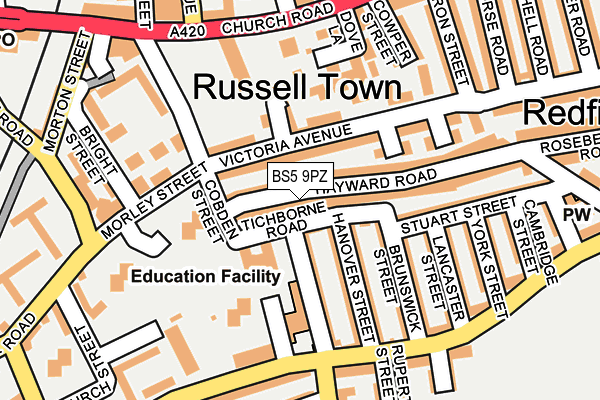 BS5 9PZ map - OS OpenMap – Local (Ordnance Survey)