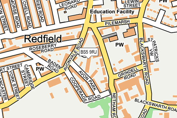 BS5 9RJ map - OS OpenMap – Local (Ordnance Survey)