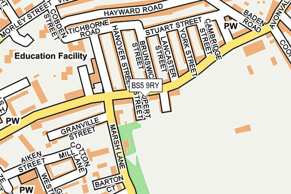 BS5 9RY map - OS OpenMap – Local (Ordnance Survey)