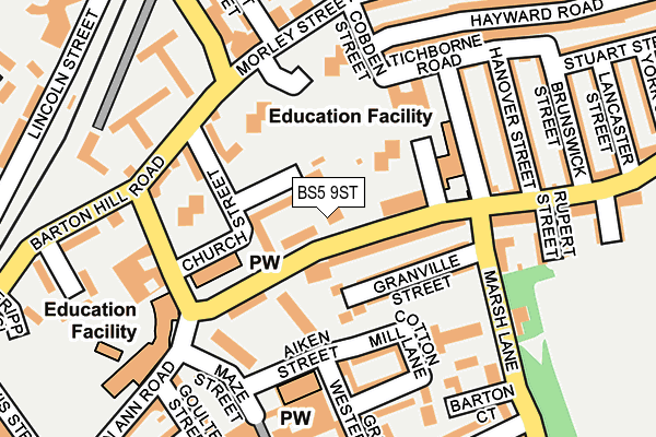 BS5 9ST map - OS OpenMap – Local (Ordnance Survey)