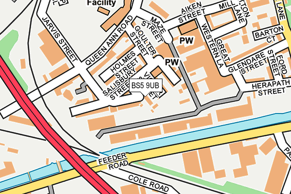 BS5 9UB map - OS OpenMap – Local (Ordnance Survey)