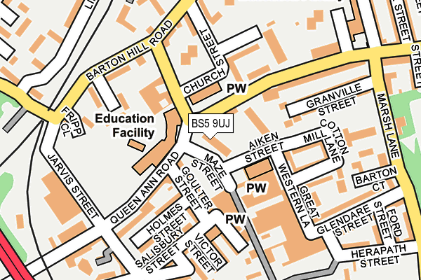 BS5 9UJ map - OS OpenMap – Local (Ordnance Survey)