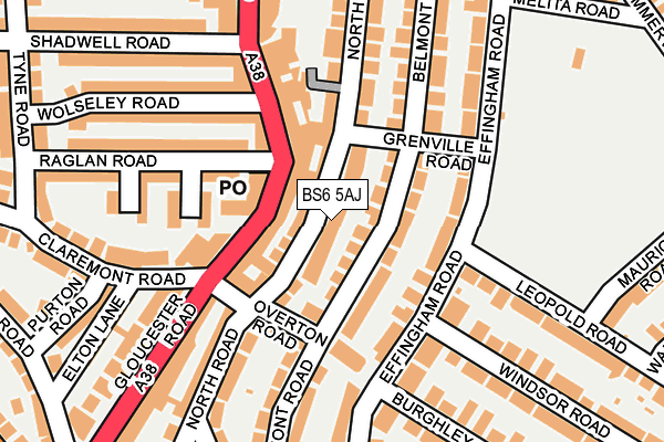 BS6 5AJ map - OS OpenMap – Local (Ordnance Survey)