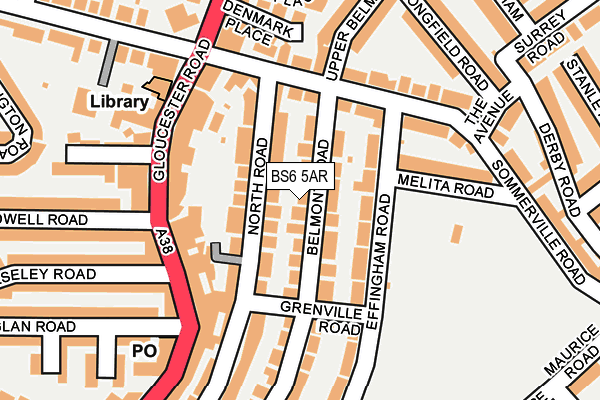 BS6 5AR map - OS OpenMap – Local (Ordnance Survey)