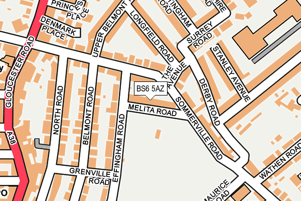 BS6 5AZ map - OS OpenMap – Local (Ordnance Survey)