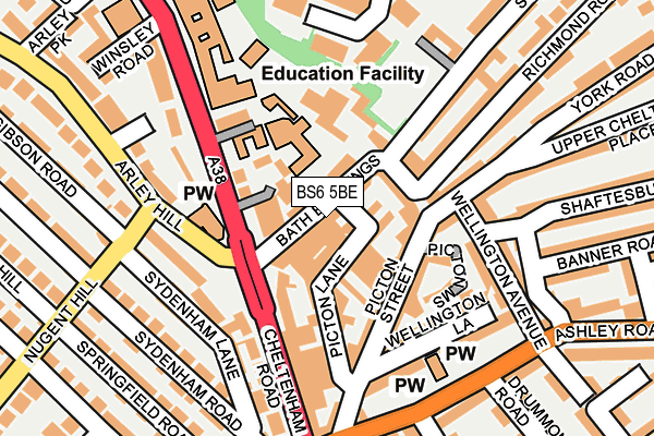 BS6 5BE map - OS OpenMap – Local (Ordnance Survey)