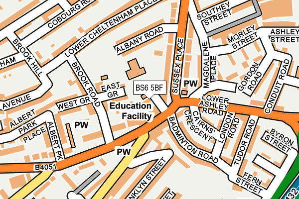 BS6 5BF map - OS OpenMap – Local (Ordnance Survey)