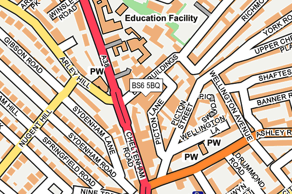 BS6 5BQ map - OS OpenMap – Local (Ordnance Survey)