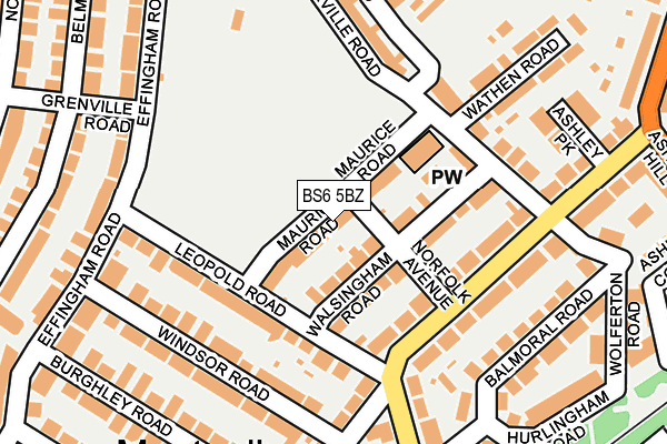 BS6 5BZ map - OS OpenMap – Local (Ordnance Survey)