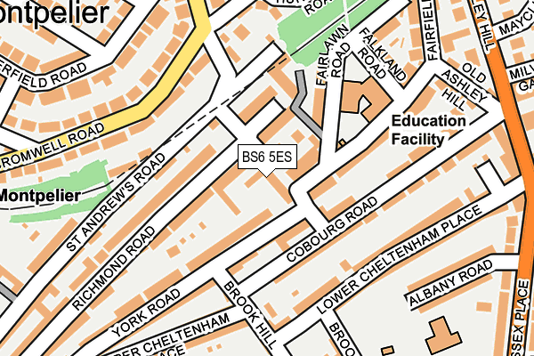 BS6 5ES map - OS OpenMap – Local (Ordnance Survey)