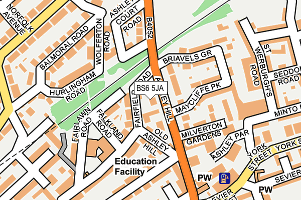 BS6 5JA map - OS OpenMap – Local (Ordnance Survey)