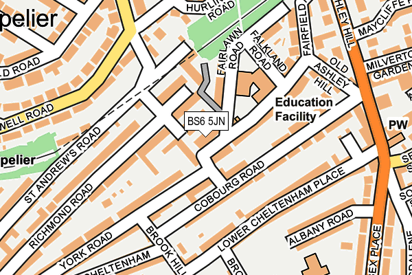 BS6 5JN map - OS OpenMap – Local (Ordnance Survey)