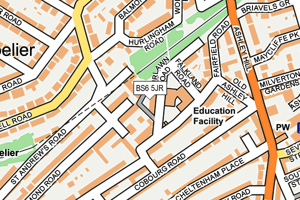 BS6 5JR map - OS OpenMap – Local (Ordnance Survey)