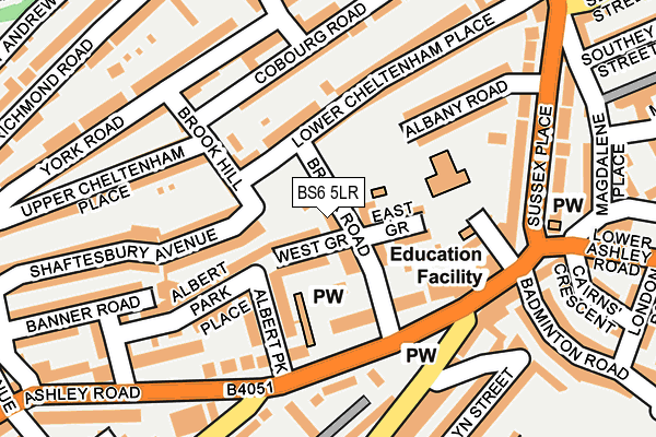 BS6 5LR map - OS OpenMap – Local (Ordnance Survey)