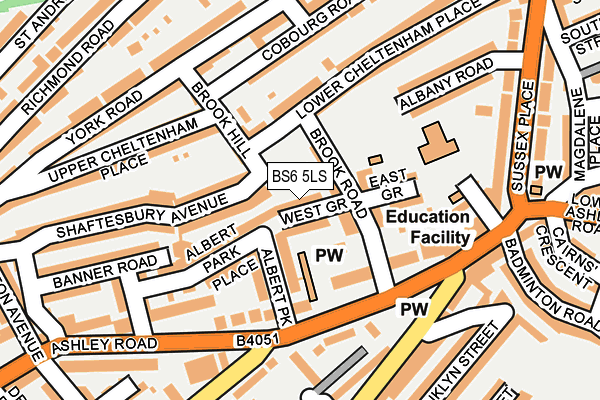 BS6 5LS map - OS OpenMap – Local (Ordnance Survey)