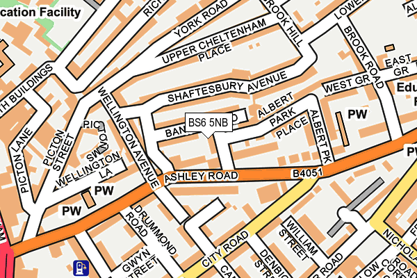 BS6 5NB map - OS OpenMap – Local (Ordnance Survey)