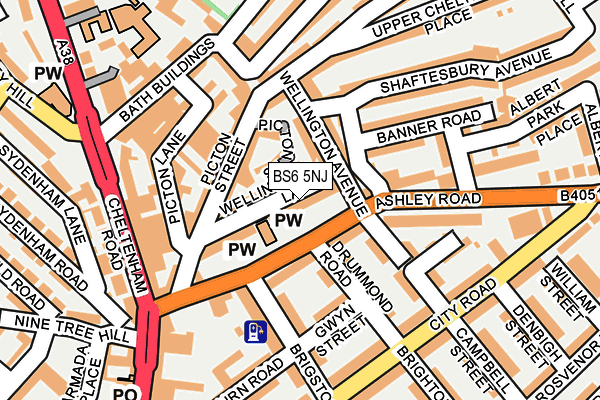 BS6 5NJ map - OS OpenMap – Local (Ordnance Survey)