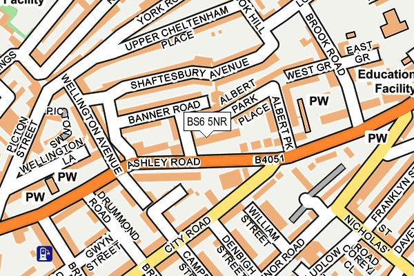 BS6 5NR map - OS OpenMap – Local (Ordnance Survey)