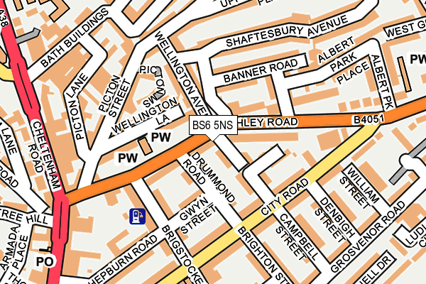 BS6 5NS map - OS OpenMap – Local (Ordnance Survey)