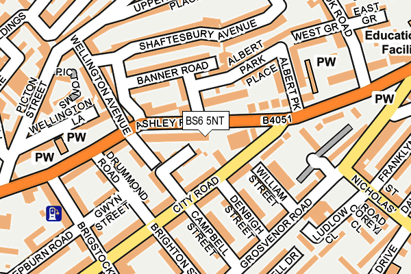 BS6 5NT map - OS OpenMap – Local (Ordnance Survey)