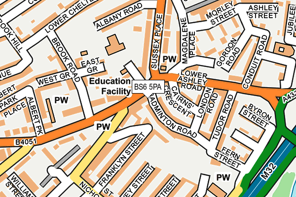 BS6 5PA map - OS OpenMap – Local (Ordnance Survey)