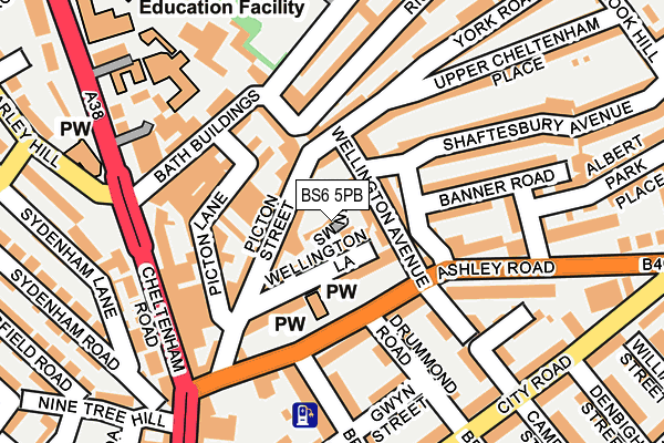 BS6 5PB map - OS OpenMap – Local (Ordnance Survey)