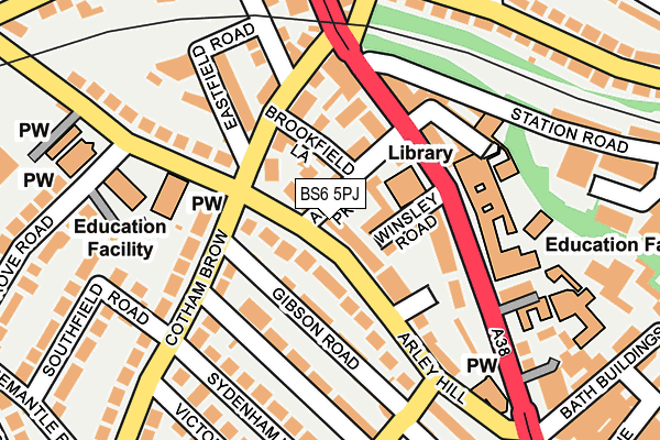 BS6 5PJ map - OS OpenMap – Local (Ordnance Survey)