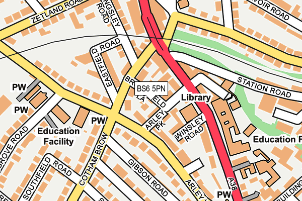 BS6 5PN map - OS OpenMap – Local (Ordnance Survey)