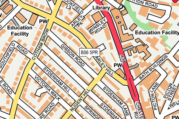 BS6 5PR map - OS OpenMap – Local (Ordnance Survey)