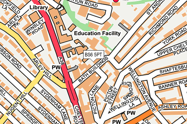 BS6 5PT map - OS OpenMap – Local (Ordnance Survey)