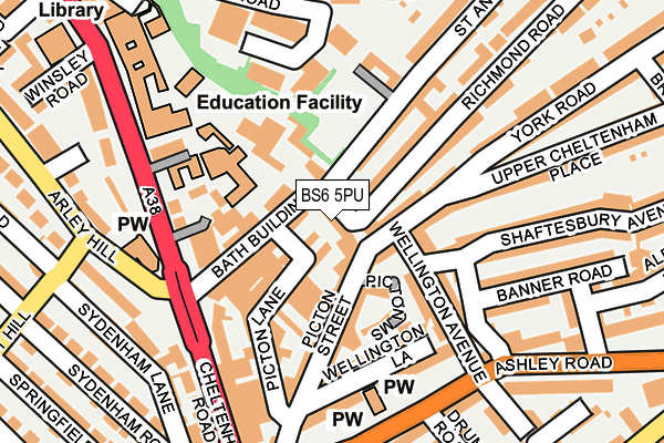 BS6 5PU map - OS OpenMap – Local (Ordnance Survey)