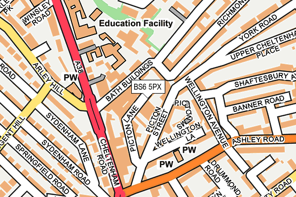 BS6 5PX map - OS OpenMap – Local (Ordnance Survey)