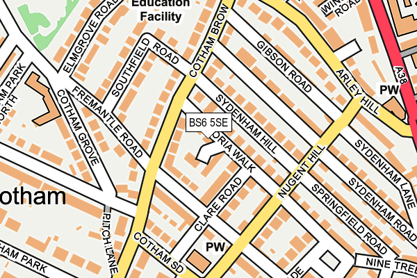 BS6 5SE map - OS OpenMap – Local (Ordnance Survey)