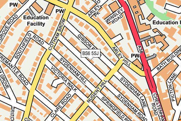 BS6 5SJ map - OS OpenMap – Local (Ordnance Survey)