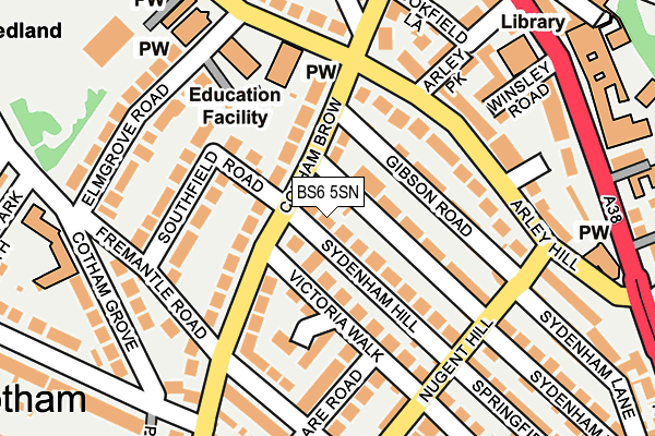 BS6 5SN map - OS OpenMap – Local (Ordnance Survey)