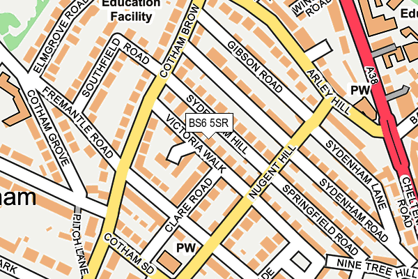 BS6 5SR map - OS OpenMap – Local (Ordnance Survey)